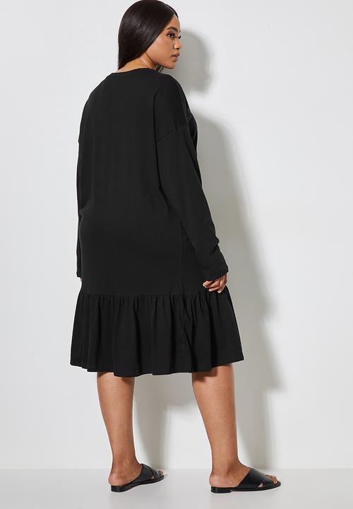 Superbalist - Dropped waist T-shirt dress - black