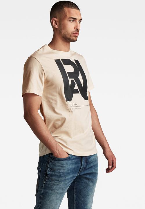 G-STAR - Graphic raw T-shirt - ecru