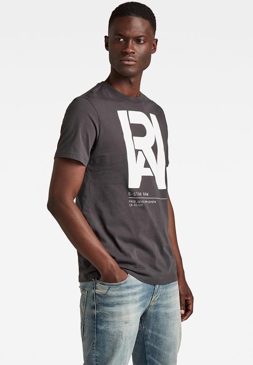 G-STAR - Graphic raw T-shirt - raven