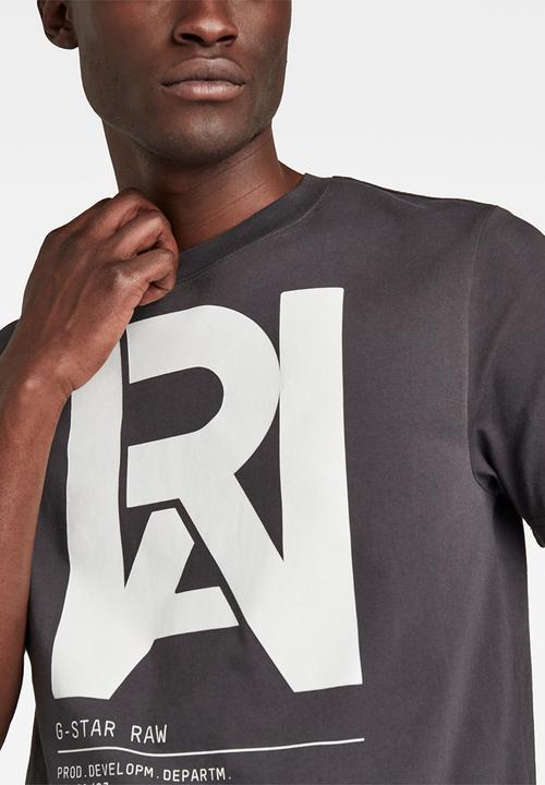 G-STAR - Graphic raw T-shirt - raven