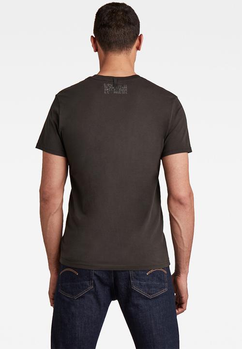 G-STAR - Center logo badge T-shirt - raven