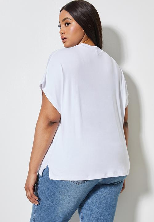 Superbalist - Easy fit tee with neck trim - white