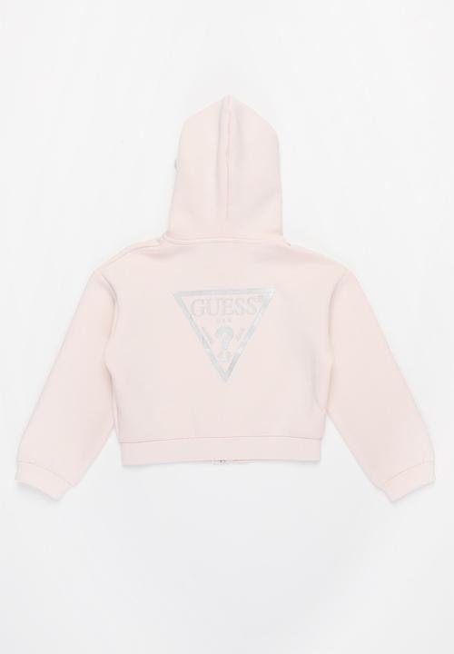 GUESS - Hooded scuba midi active top - pink