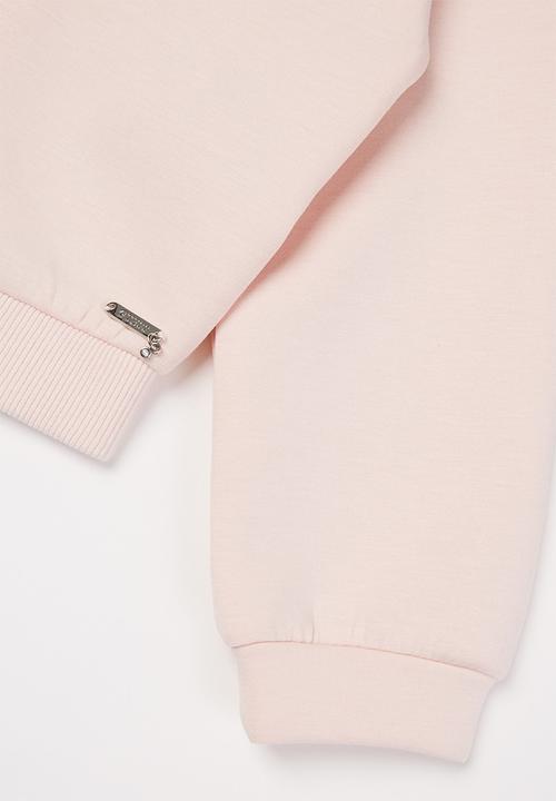 GUESS - Hooded scuba midi active top - pink