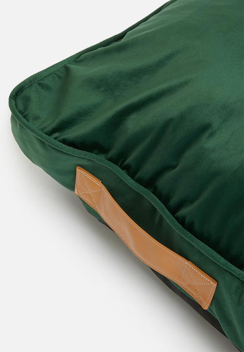 Sixth Floor - Velvet snooze basking pet bed - hunter green