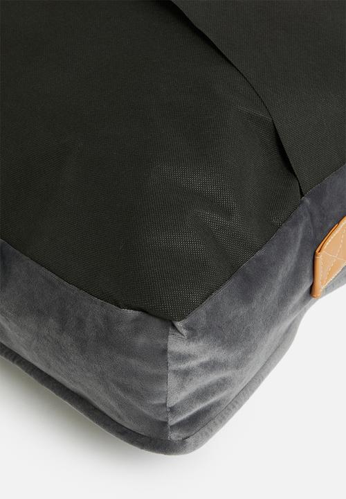 Sixth Floor - Velvet snooze basking pet bed - charcoal