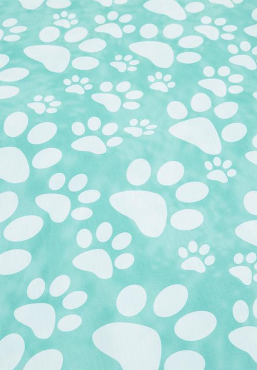 Bobums - Microfibre printed towel - blue paws doggie