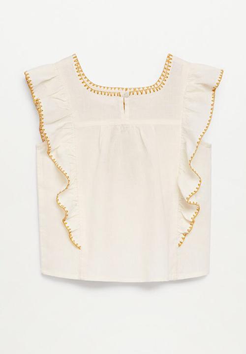 MANGO - Blouse mexican - beige