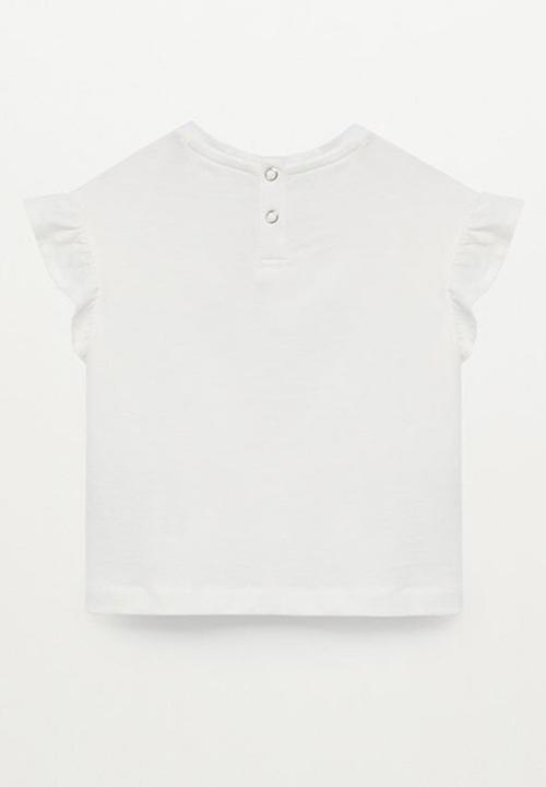 MANGO - Ruffled T-shirt - white