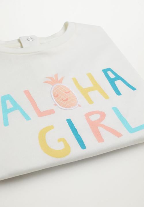 MANGO - T-shirt aloha - white