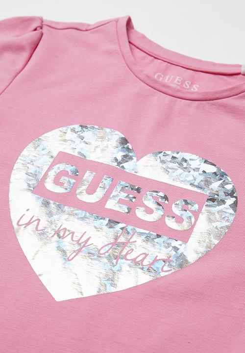 GUESS - Peyton frill hem tee - pink
