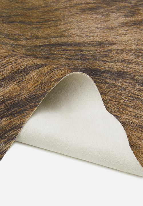 Sixth Floor - Faux cow hide rug - brown & white