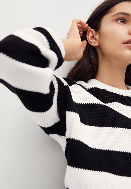 MANGO - Sweater kodak - black/white
