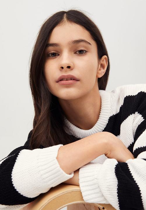 MANGO - Sweater kodak - black/white