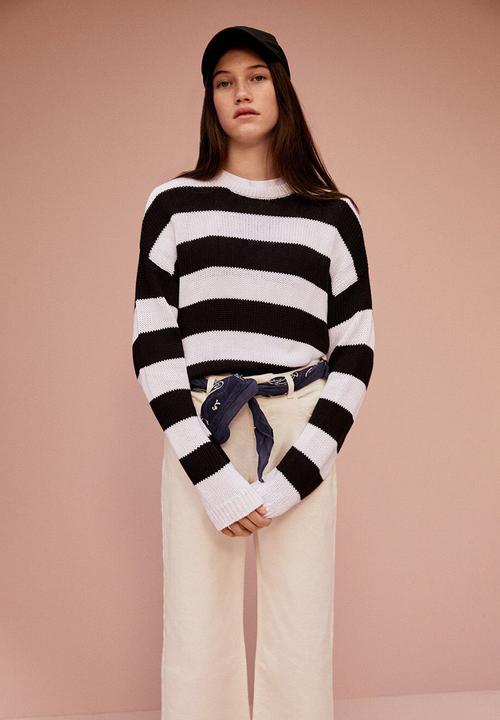 MANGO - Sweater kodak - black/white