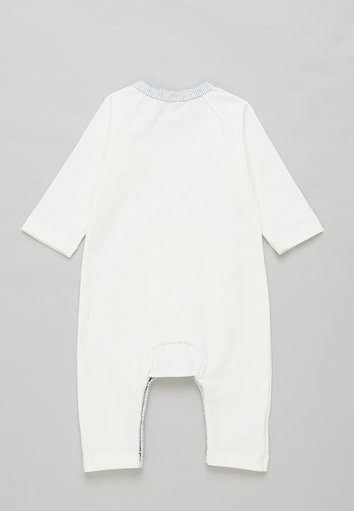 Sticky Fudge - Broken stripe babygrow - cream