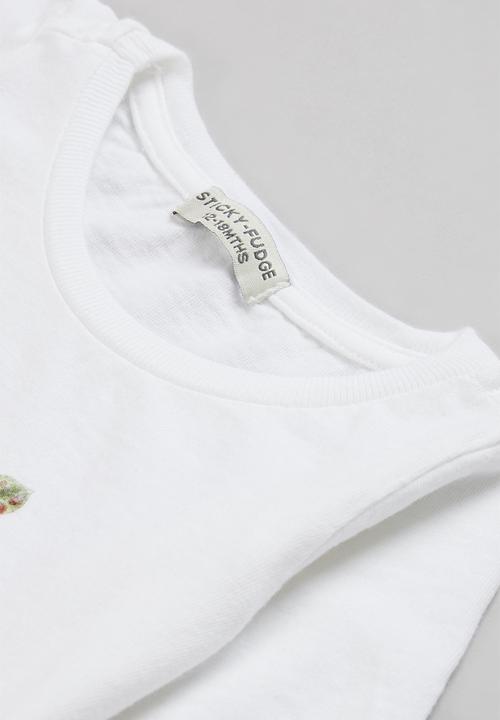 Sticky Fudge - 2 pack dotted stripe tee - grey & orchid