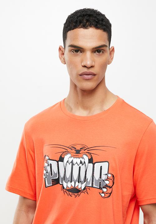 PUMA - Graphic tee logo play - tigerlily