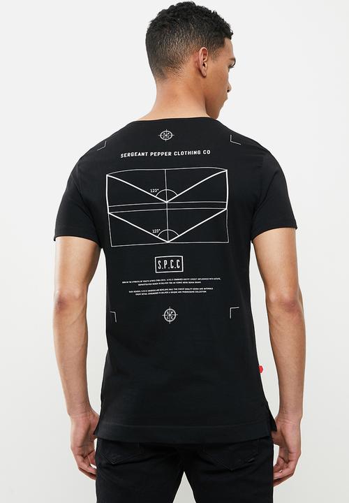 S.P.C.C - Locke side slit straight hem tee - black