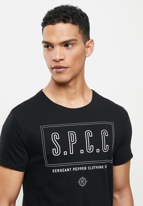S.P.C.C - Locke side slit straight hem tee - black