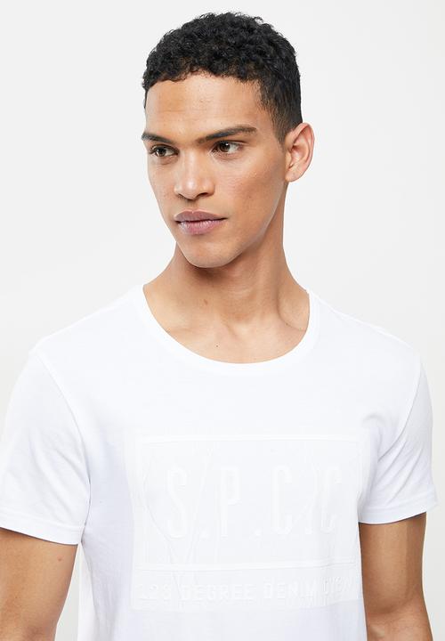S.P.C.C - Ezra side slit straight hem tee - optical white