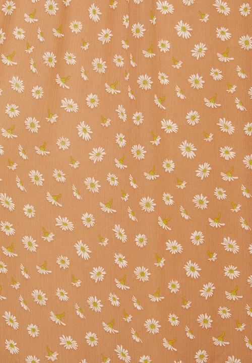 MILLA - Daisy print drop waist mini dress - Sand