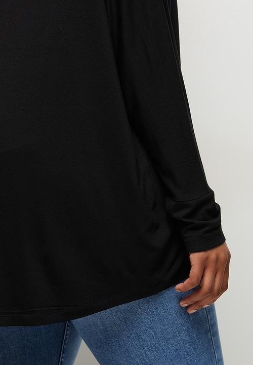 edit Plus - Conscious v-neck dolman boxy tee - black