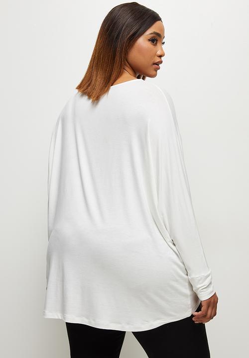 edit Plus - Conscious v-neck dolman boxy tee - milk