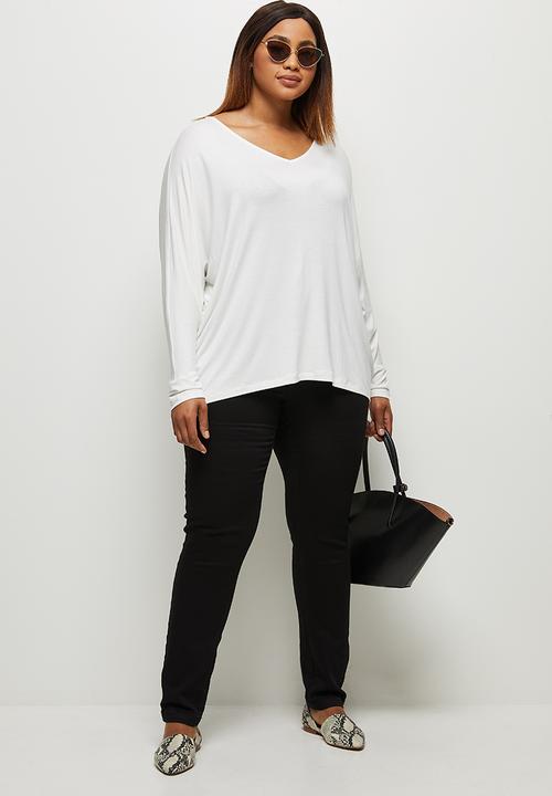 edit Plus - Conscious v-neck dolman boxy tee - milk