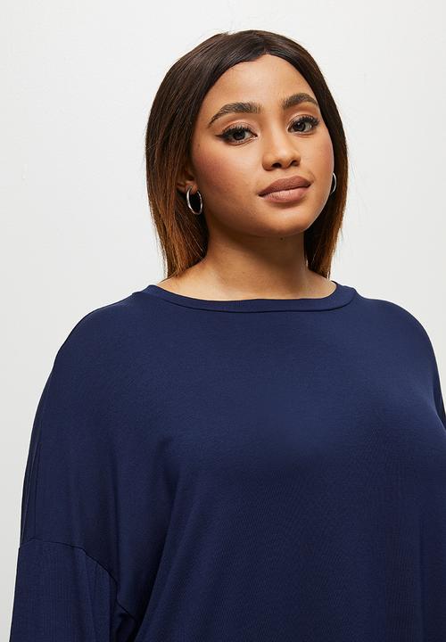 edit Plus - Dolman crew T-shirt - navy