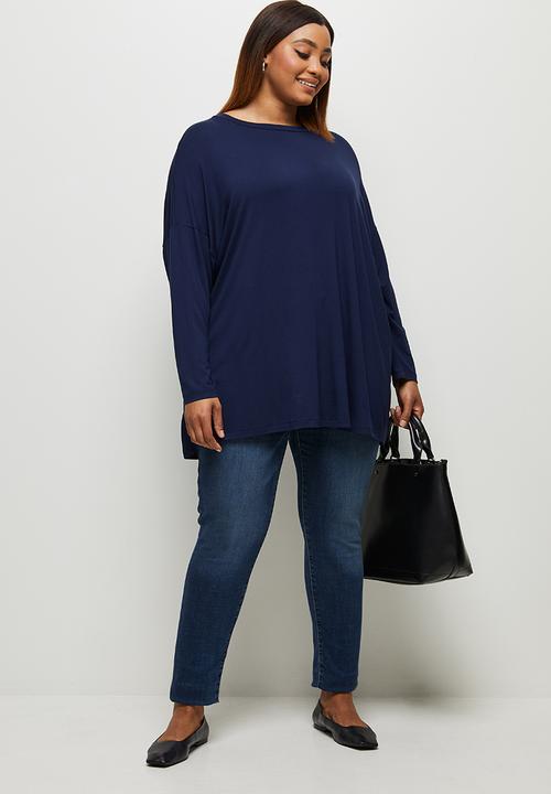 edit Plus - Dolman crew T-shirt - navy