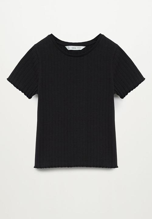 MANGO - Jane short sleeve tee - black