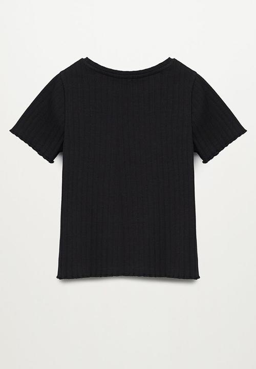 MANGO - Jane short sleeve tee - black