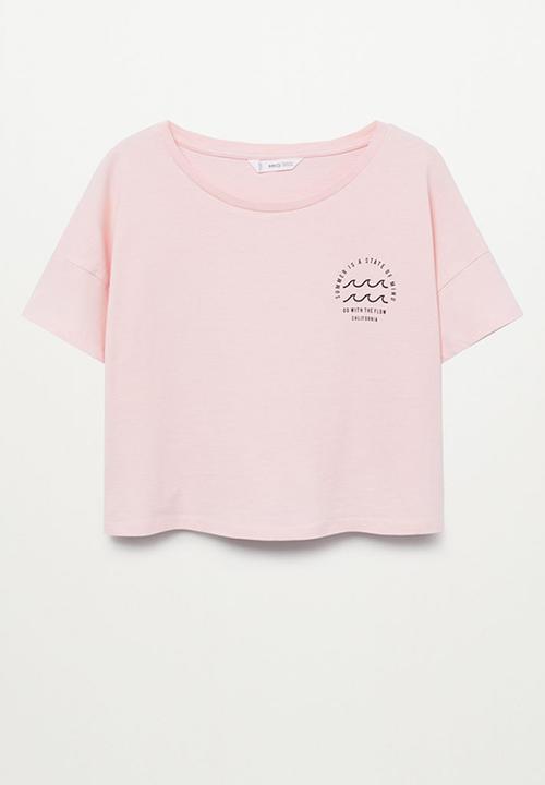 MANGO - Camiseta waves - pink