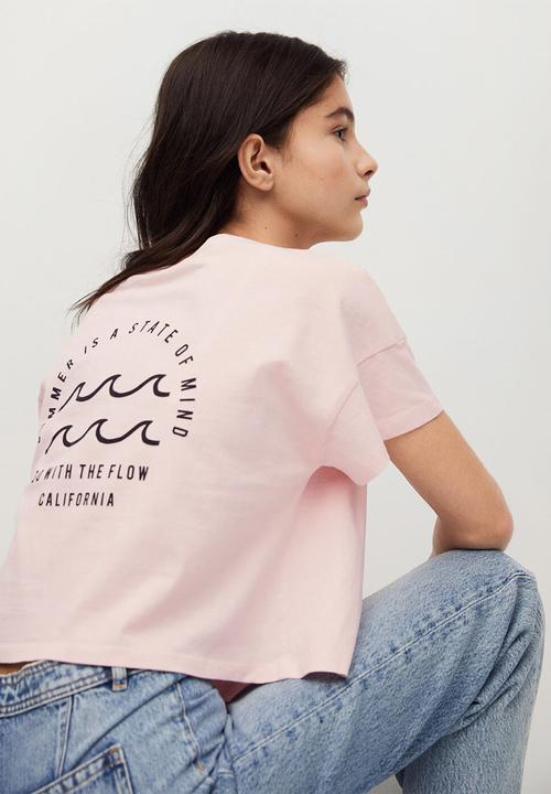 MANGO - Camiseta waves - pink