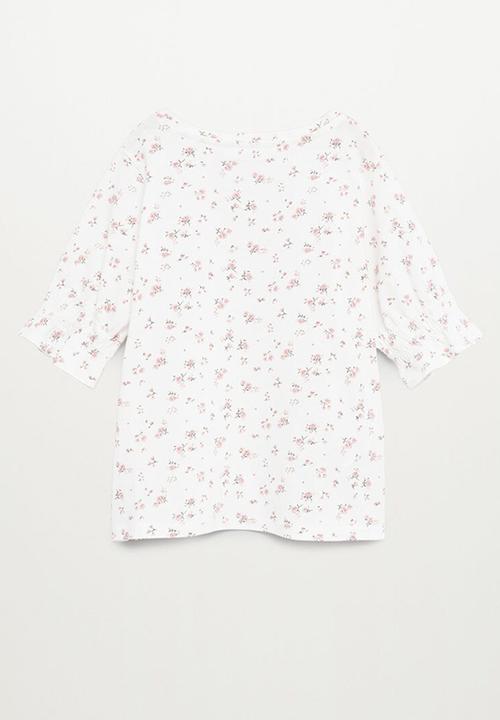 MANGO - Cannes short sleeve tee - white