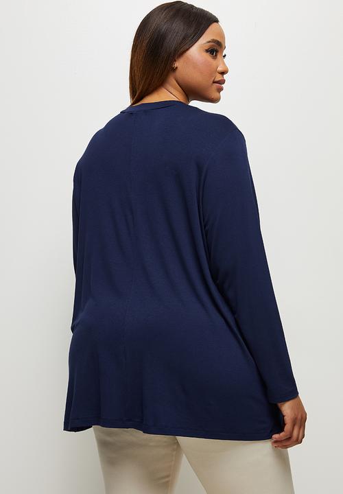 edit Plus - Mock wrap tee - navy