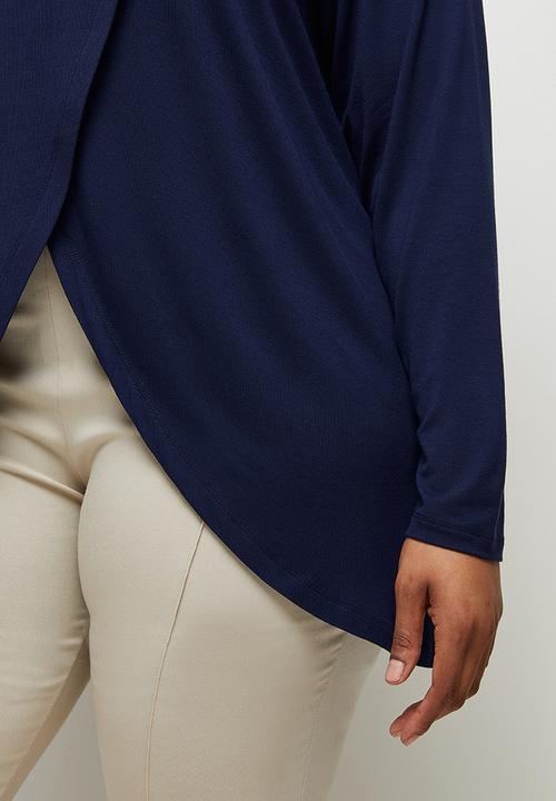 edit Plus - Mock wrap tee - navy