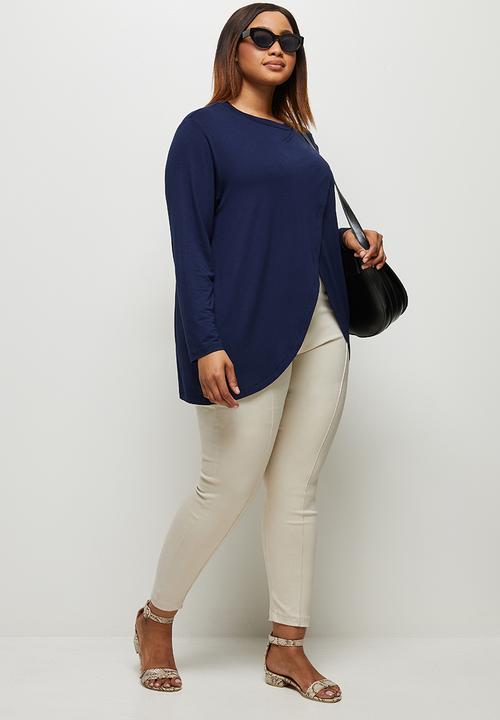 edit Plus - Mock wrap tee - navy