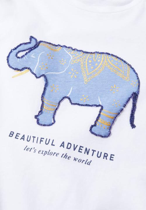 MANGO - Elephant short sleeve tee - white