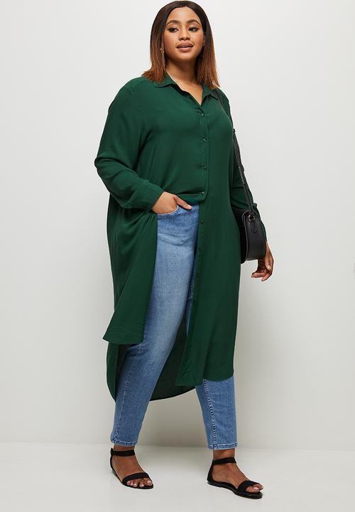 edit Plus - Basic midi shirt dress - green