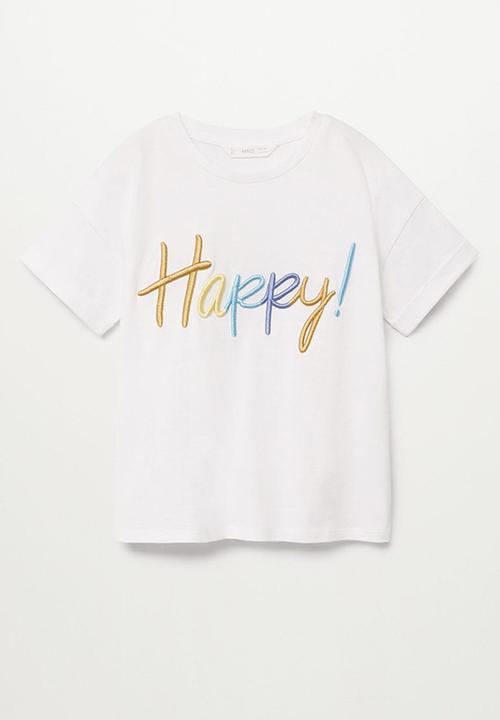 MANGO - Happy short sleeve tee - white