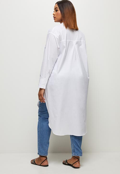 edit Plus - Ll mandarrin collar shirt - white