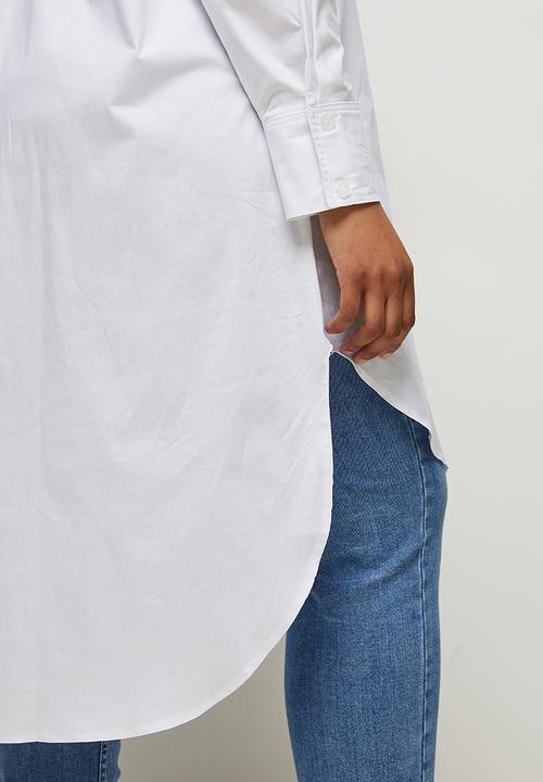 edit Plus - Ll mandarrin collar shirt - white