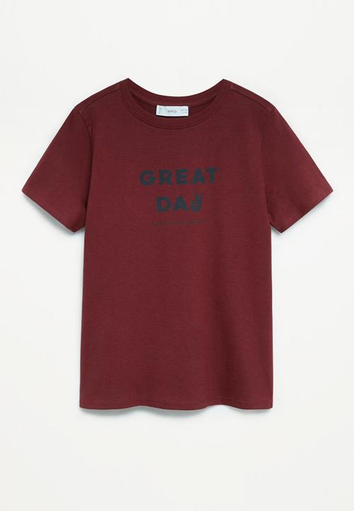 MANGO - T-shirt thinking - dark red