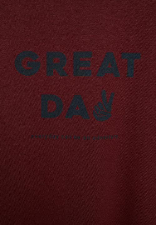 MANGO - T-shirt thinking - dark red