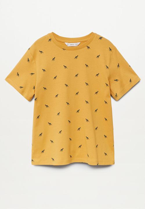 MANGO - T-shirt stamp8 - yellow