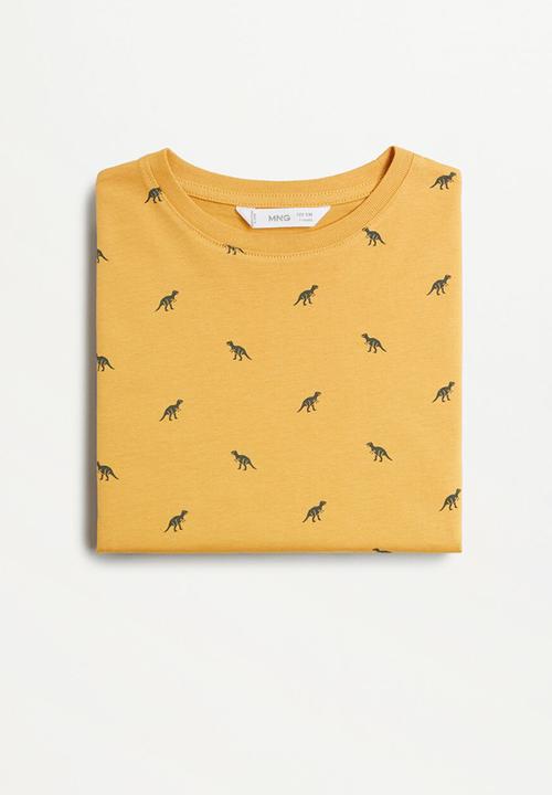 MANGO - T-shirt stamp8 - yellow