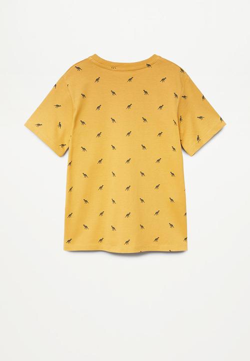 MANGO - T-shirt stamp8 - yellow