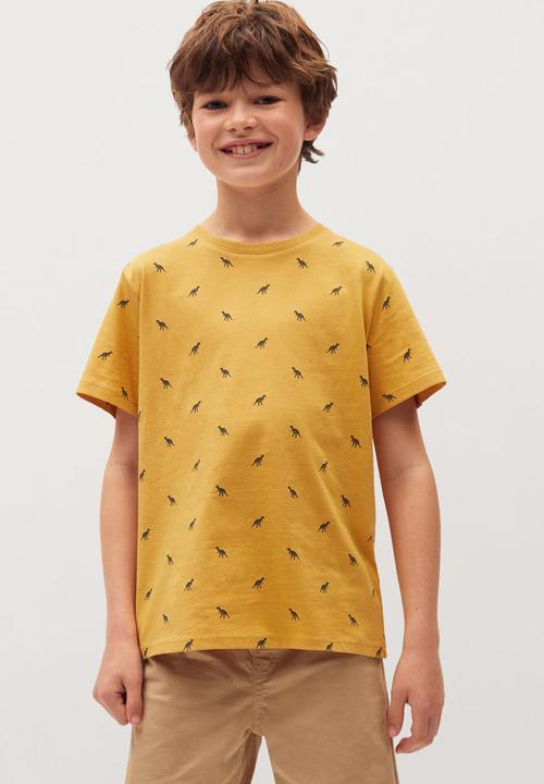 MANGO - T-shirt stamp8 - yellow
